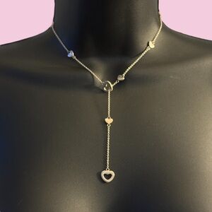 Vintage Tiffany & Co. 925 station heart lariat necklace